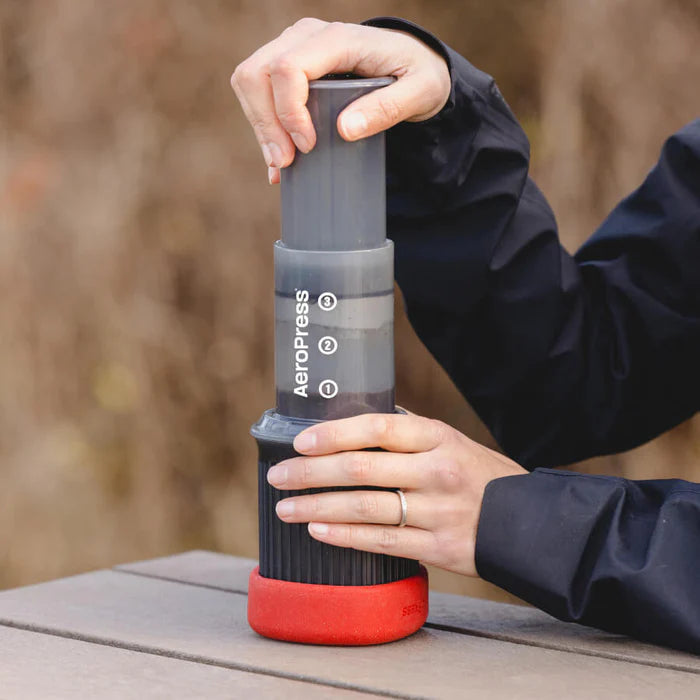 AeroPress Go packed in travel mug — camping and travel coffee maker