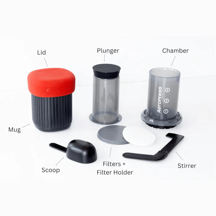 AeroPress Go brewing espresso-style coffee — smooth and grit-free
